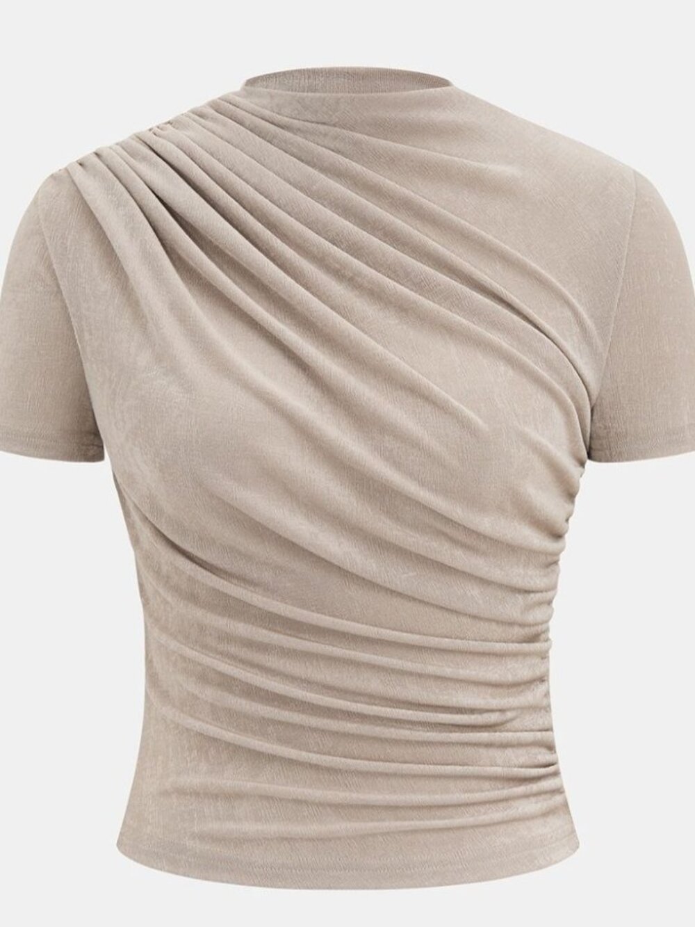 Commense Asymmetric ruched short-sleeve top